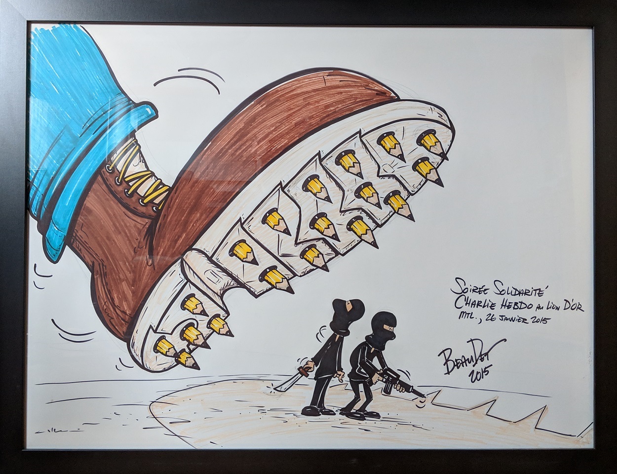 Caricature, Soirée solidarité Charlie Hebdo